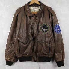 画像1: 80〜90's "A-2 TYPE" パッチ付き レザーフライトジャケット M (1)