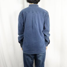 画像3: 80〜90's L.L.Bean USA製 刺子織り インディゴコットンボタンダウンシャツ M (3)