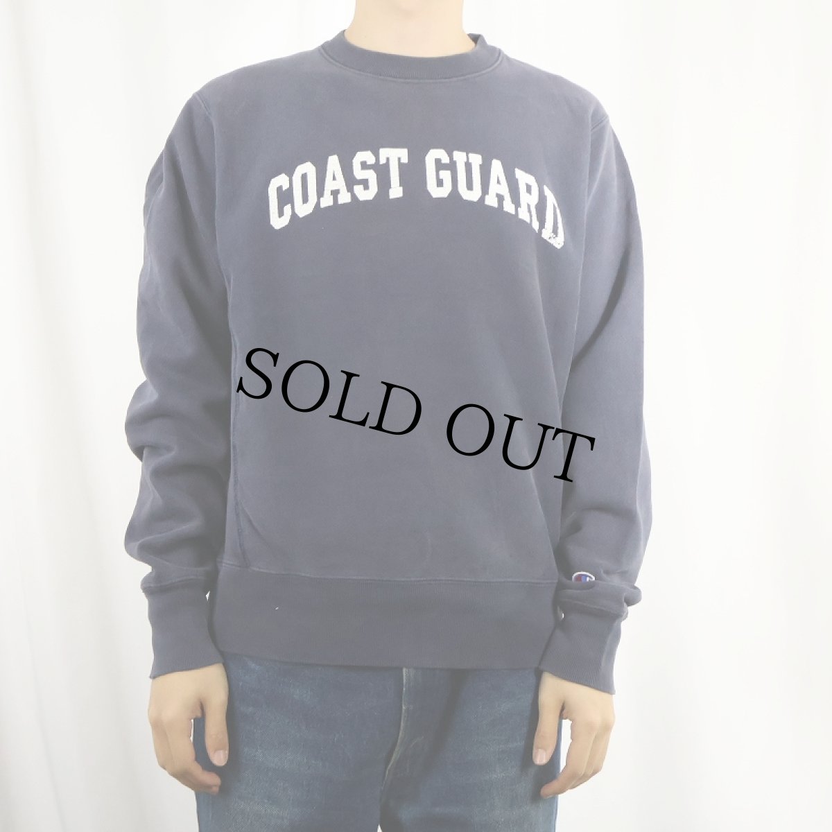 画像2: Champion REVERSE WEAVE "COAST GUARD" プリントスウェット NAVY S (2)