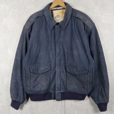 画像1: 80's〜 G-III "A-2 TYPE" レザーフライトジャケット L (1)