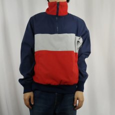 画像2: 90's Nils USA製 マルチカラー ハーフジップ ポリエステルジャケット L (2)