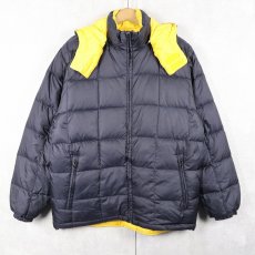 画像1: LANDS' END デタッチャブルフード リバーシブル ナイロンダウンジャケット M (1)