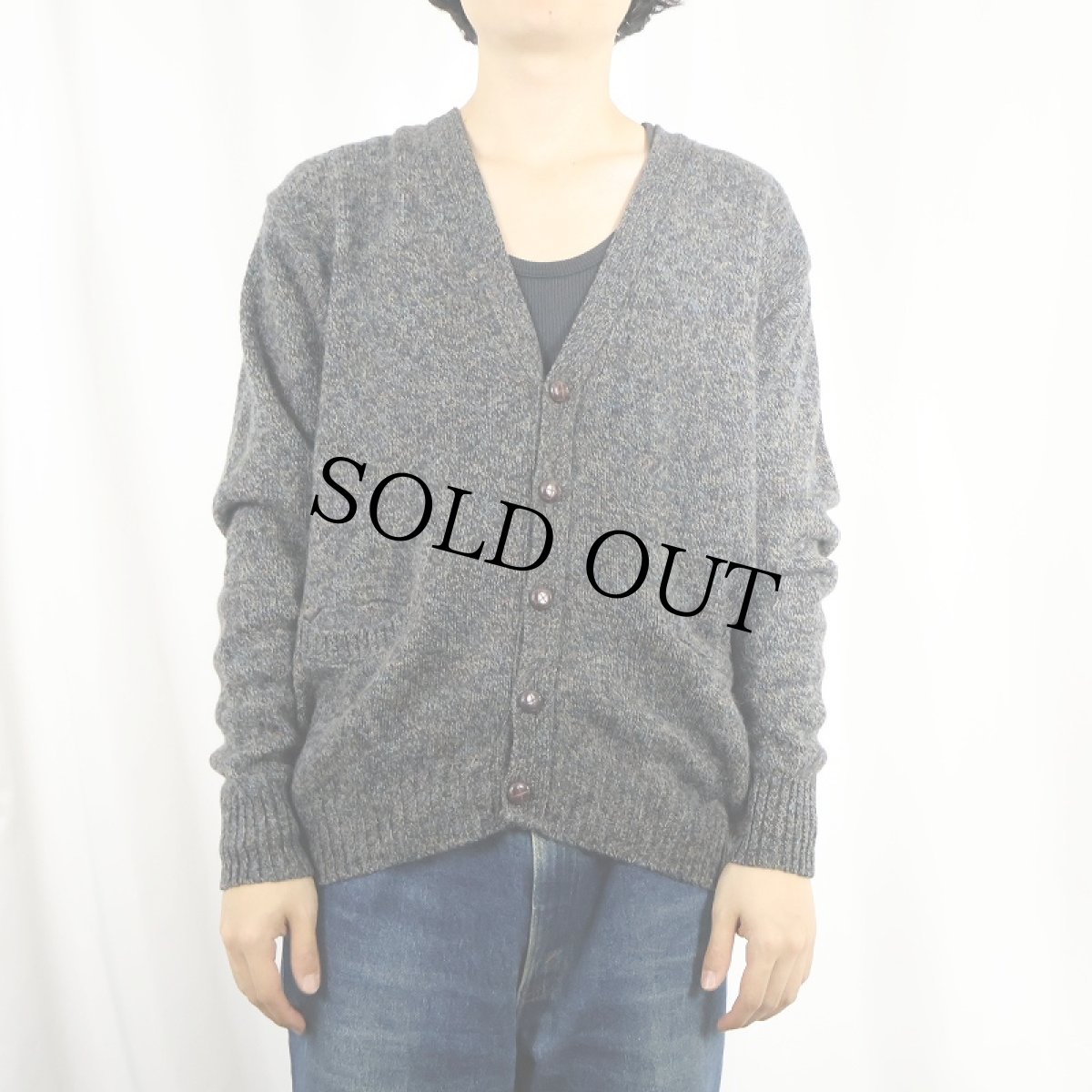 画像2: PENDLETON ネップ混 ウールニットカーディガン M (2)