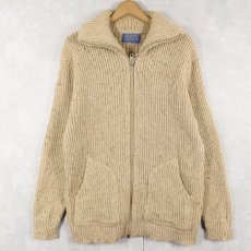 画像1: 70's PENDLETON USA製 ネップ混 ウールニットジップジャケット L (1)
