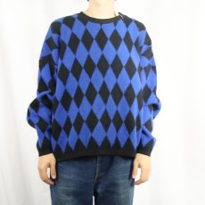 画像2: 80's Cuddle Knit USA製 ダイヤ柄 ニットセーター (2)