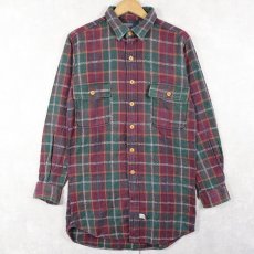 画像1: POLO Ralph Lauren チェック柄 猫目ボタン ヘビーネルシャツ L (1)