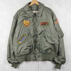 画像1: 80〜90's U.S.AIR FORCE CWU-45/P パッチ付き フライトジャケット X-LARGE (1)