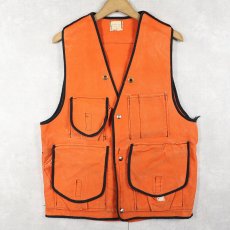 画像1: 60's〜 コットンキャンバス ハンティングベスト (1)