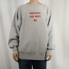画像2: 90's Champion REVERSE WEAVE USA製 "WISCONSIN ATH. DEPT" プリントスウェット XL (2)