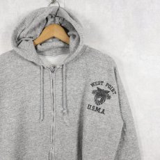 画像1: 70〜80's ARTEX USA製 "WEST POINT U.S.M.A." プリントスウェットジップパーカー XL (1)