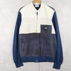 画像1: 80's McGREGOR ITALY製 レザー切り替え ニットジャケット (1)