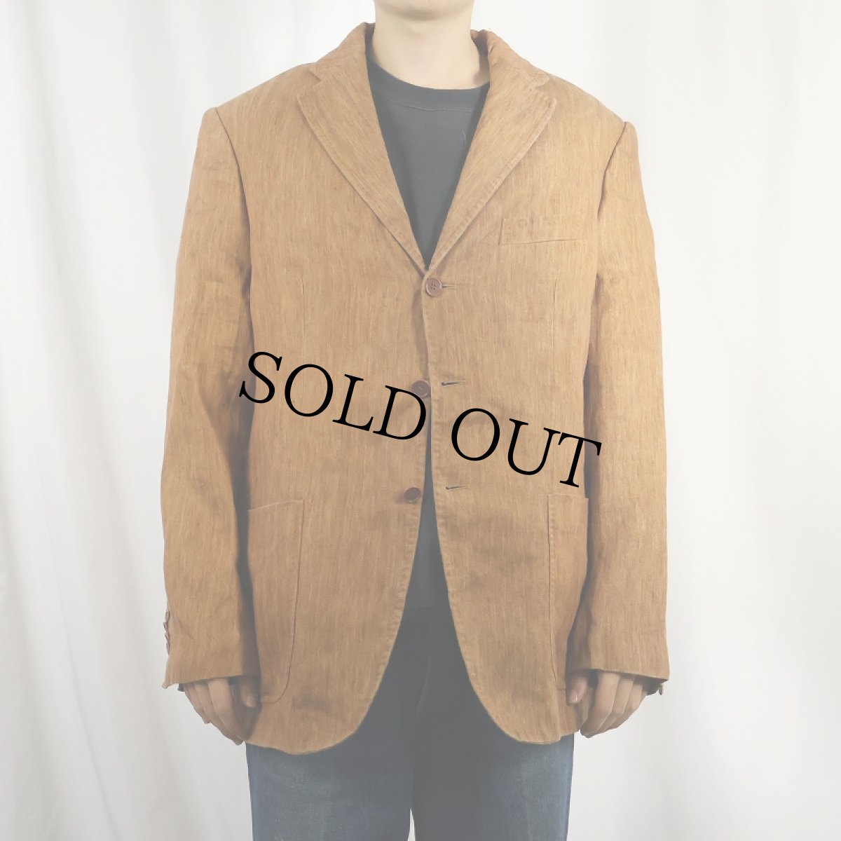 画像2: PETER NETTER ITALY製 ヘリンボーン織り リネンテーラードジャケット (2)