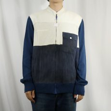 画像2: 80's McGREGOR ITALY製 レザー切り替え ニットジャケット (2)