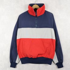 画像1: 90's Nils USA製 マルチカラー ハーフジップ ポリエステルジャケット L (1)