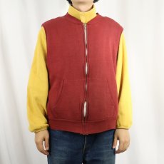 画像2: 80's GENERATION ONE 裏サーマル 無地 スウェットジップベスト L (2)