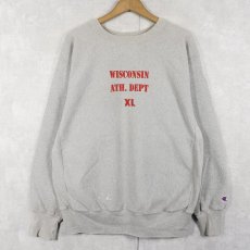 画像1: 90's Champion REVERSE WEAVE USA製 "WISCONSIN ATH. DEPT" プリントスウェット XL (1)