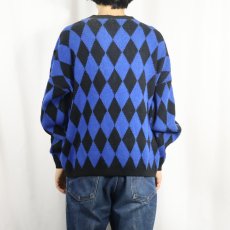 画像3: 80's Cuddle Knit USA製 ダイヤ柄 ニットセーター (3)