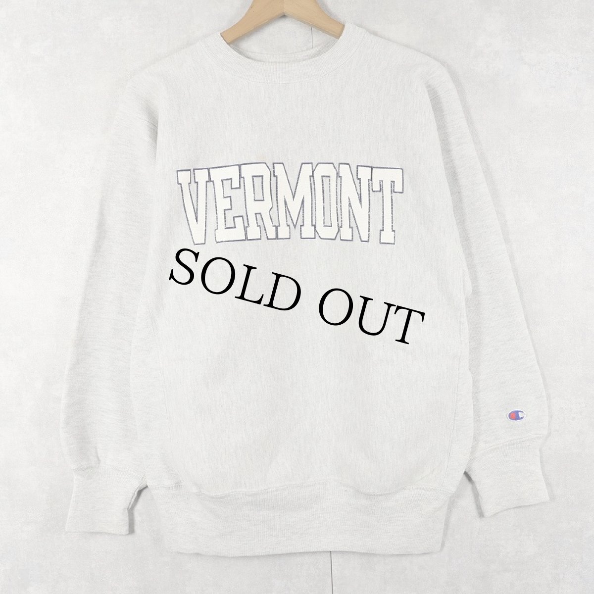 画像1: 90's Champion REVERSE WEAVE USA製 "VERMONT" プリントスウェット L (1)