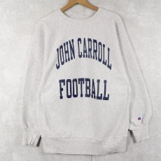 画像1: 90's Champion REVERSE WEAVE USA製 "JOHN CARROLL FOOTBALL" プリントスウェット XL (1)