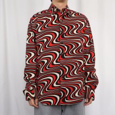 画像2: Chenaski 総柄 コットンシャツ L (2)