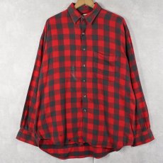 画像1: 80's GAP バッファローチェック柄 ライトネルシャツ L (1)