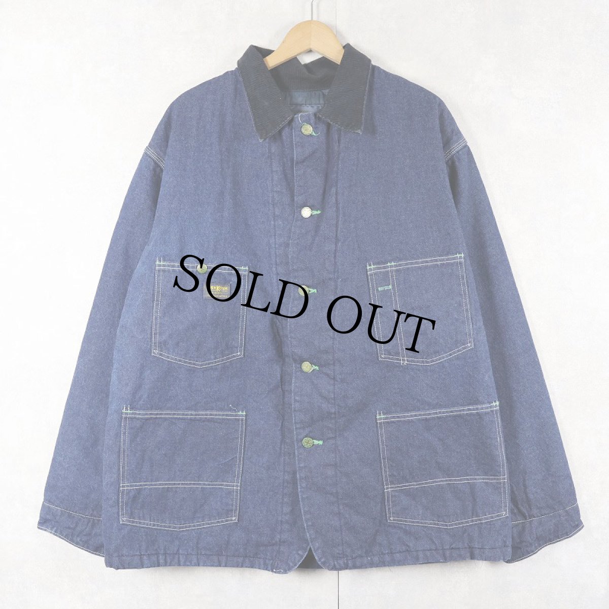 画像1: 70's OSH KOSH キルティングライナー デニムカバーオール (1)