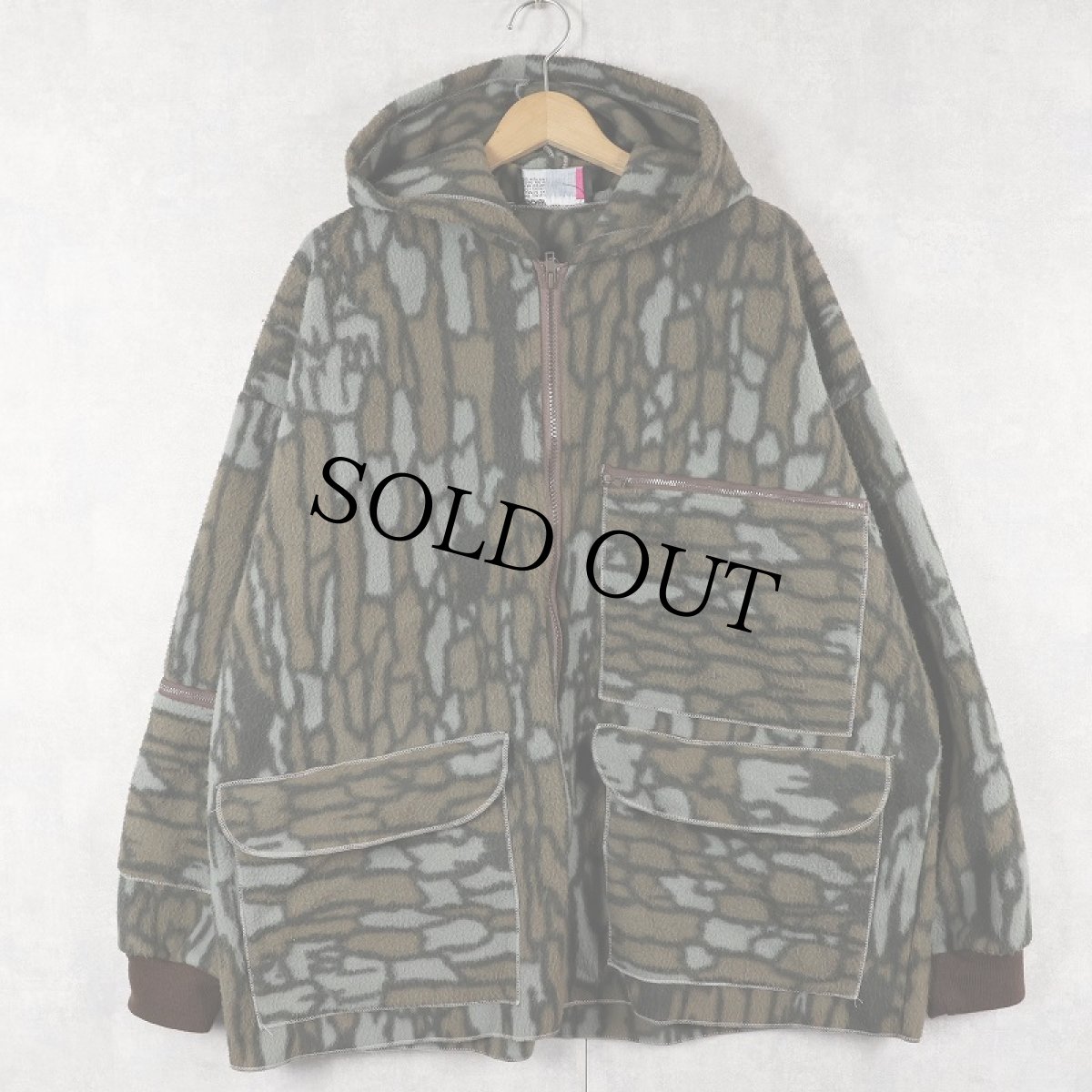 画像1: CLASSIC CAVES トレバークカモ柄 フリースジップパーカー (1)