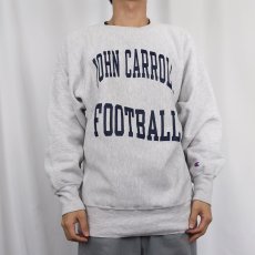 画像2: 90's Champion REVERSE WEAVE USA製 "JOHN CARROLL FOOTBALL" プリントスウェット XL (2)