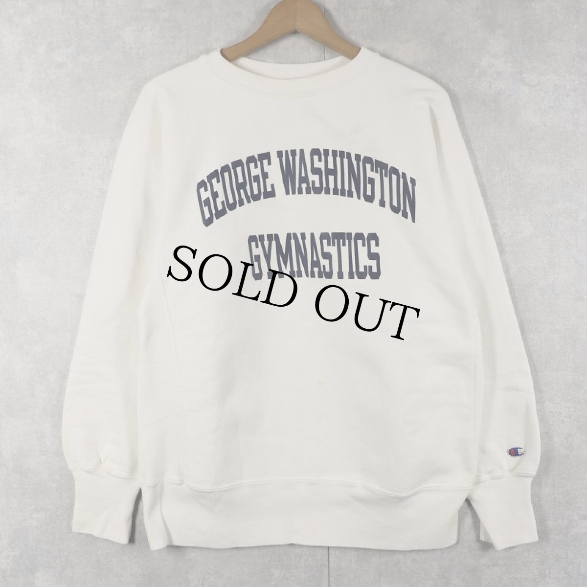 画像1: 90's Champion REVERSE WEAVE USA製 "GEORGE WASHINGTON GYMNASTICS" プリントスウェット L (1)