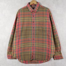 画像1: 90's GAP チェック柄 ボタンダウン ヘビーネルシャツ XL (1)