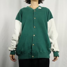 画像2: 90's RUSSELL ATHLETIC USA製 "HIGH COTTON" 2トーン スウェットスタジャン L (2)