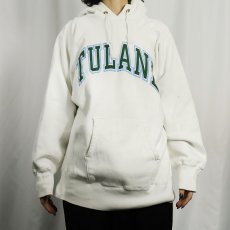 画像2: 80's Champion REVERSE WEAVE USA製 "TULANE" プリントスウェットフーディー XL (2)