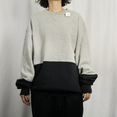 画像2: 90's RUSSELL ATHLETIC USA製 "HIGH COTTON" 前V 2トーン 無地スウェット L (2)