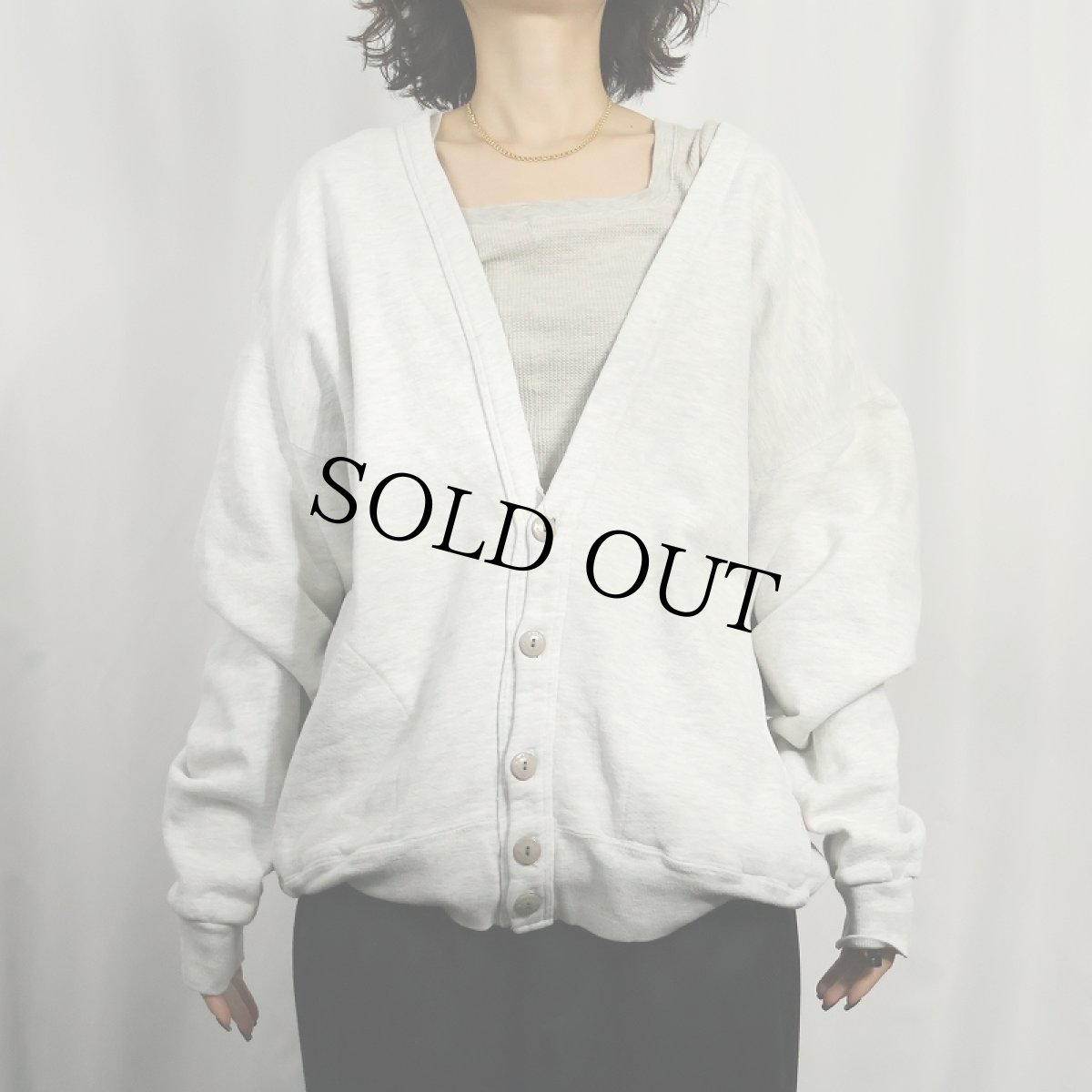 画像2: 90's RUSSELL ATHLETIC USA製 "HIGH COTTON" スウェットカーディガン XL (2)