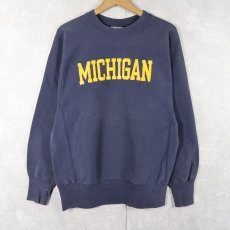 画像1: 80's Champion REVERSE WEAVE USA製 "MICHIGAN" プリントスウェット NAVY M (1)