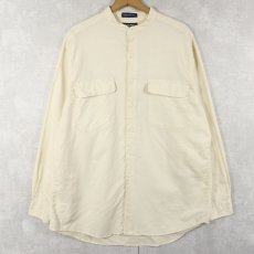 画像1: 90's Neiman Marcus USA製 リネン×コットン バンドカラーシャツ XL (1)