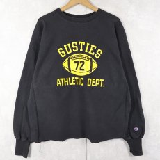 画像1: 90's Champion REVERSE WEAVE USA製 "GUSTTIES" カットオフ プリントスウェット BLACK XXXL (1)