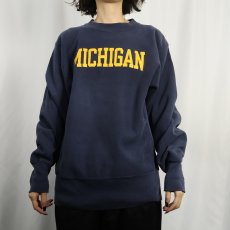 画像2: 80's Champion REVERSE WEAVE USA製 "MICHIGAN" プリントスウェット NAVY M (2)