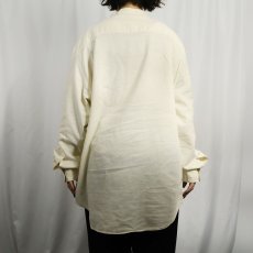 画像3: 90's Neiman Marcus USA製 リネン×コットン バンドカラーシャツ XL (3)
