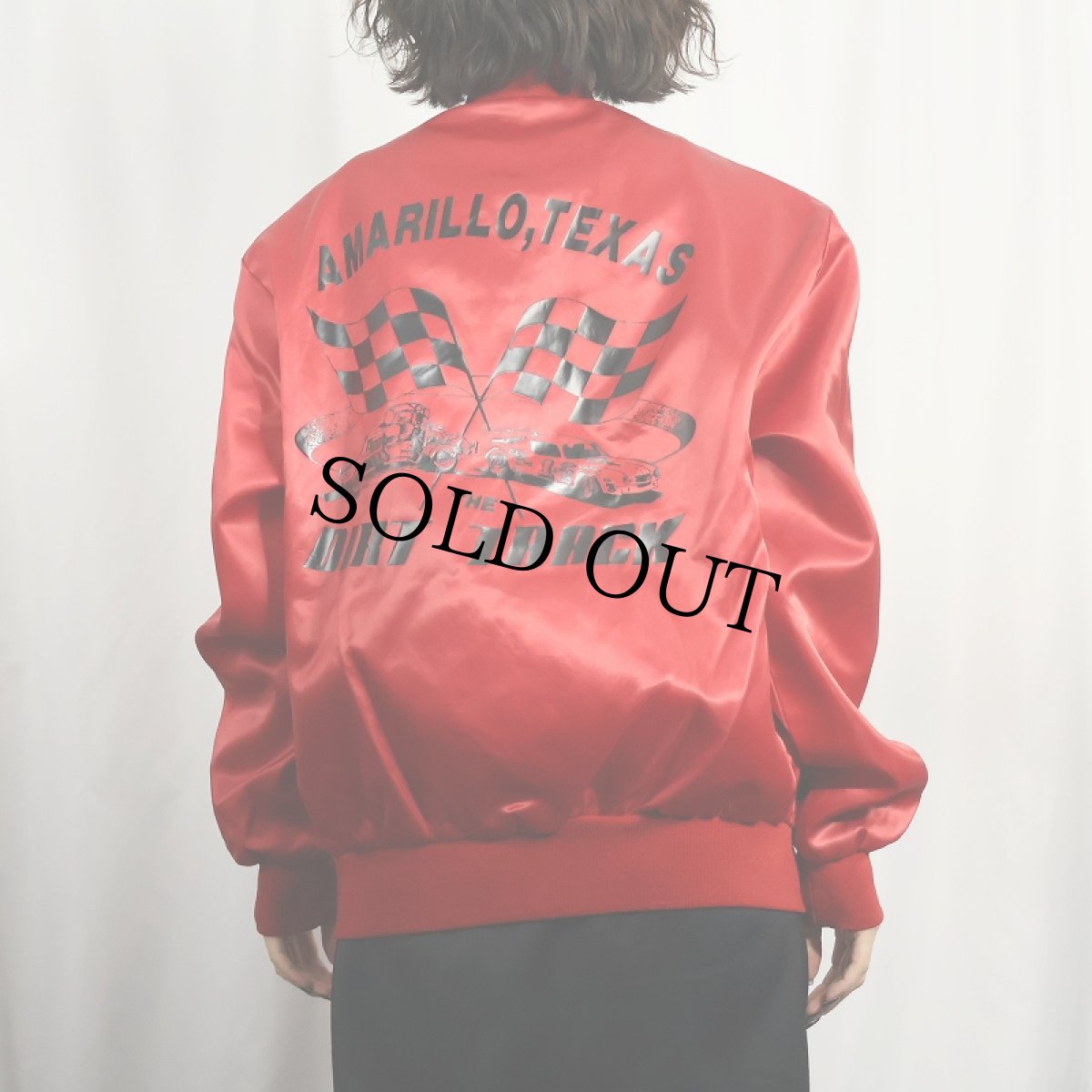 画像4: 80's Swingster USA製 "DIRT TRACK" チェーン刺繍 ナイロンレーシングジャケット L (4)