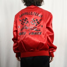 画像4: 80's Swingster USA製 "DIRT TRACK" チェーン刺繍 ナイロンレーシングジャケット L (4)