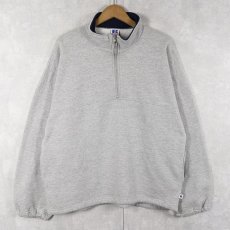画像1: 90's RUSSELL ATHLETIC USA製 無地 ハーフジップスウェット L (1)