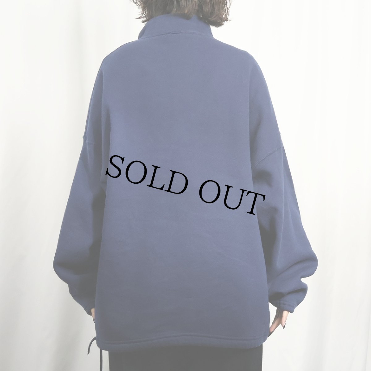 画像3: 90's RUSSELL ATHLETIC USA製 無地 ハーフジップスウェット NAVY L (3)