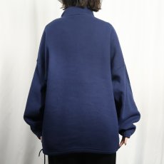 画像3: 90's RUSSELL ATHLETIC USA製 無地 ハーフジップスウェット NAVY L (3)