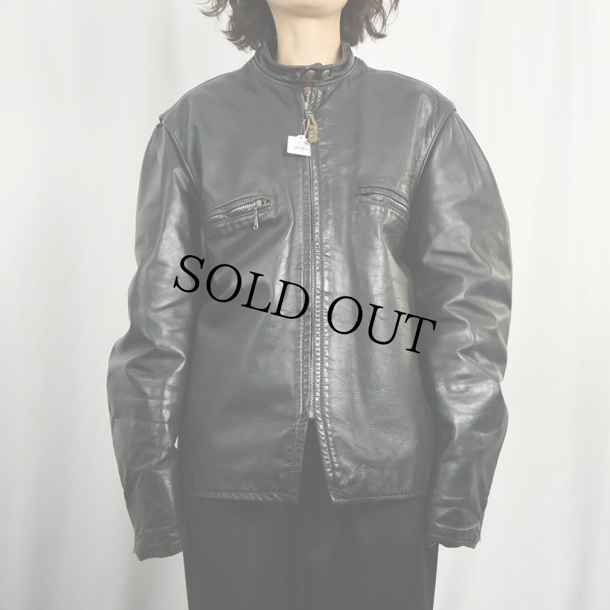 画像2: 〜60's UNKNOWN シングルライダースジャケット  (2)