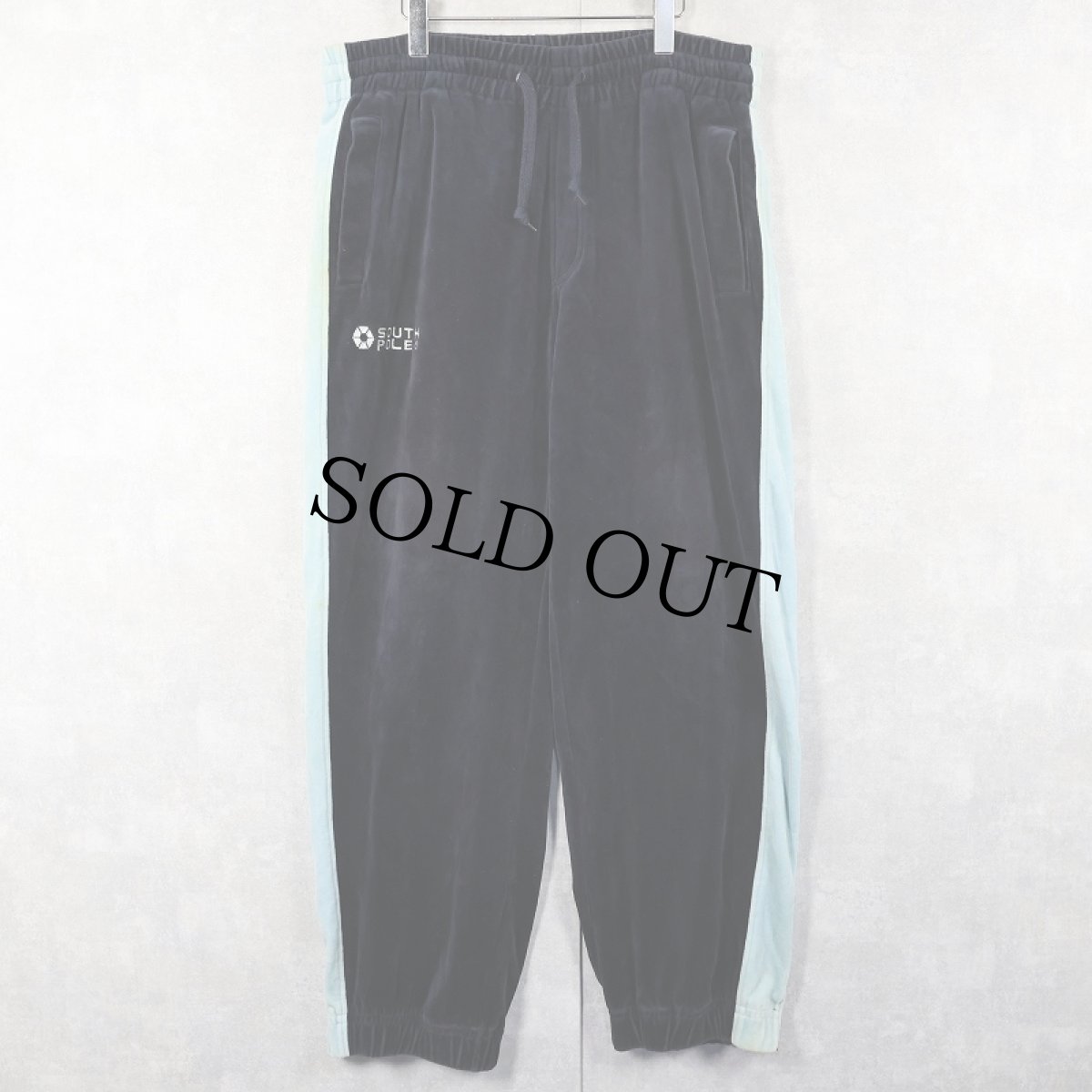 画像1: 90's〜 SOUTH POLE サイドラインベロアイージーパンツ NAVY XL (1)