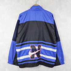 画像2: 2000's NIKE ロゴ刺繍 切り替えデザイン ナイロンジップジャケット XL (2)