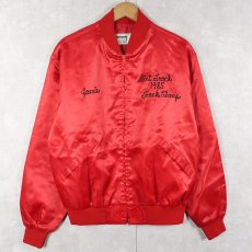 画像2: 80's Swingster USA製 "DIRT TRACK" チェーン刺繍 ナイロンレーシングジャケット L (2)