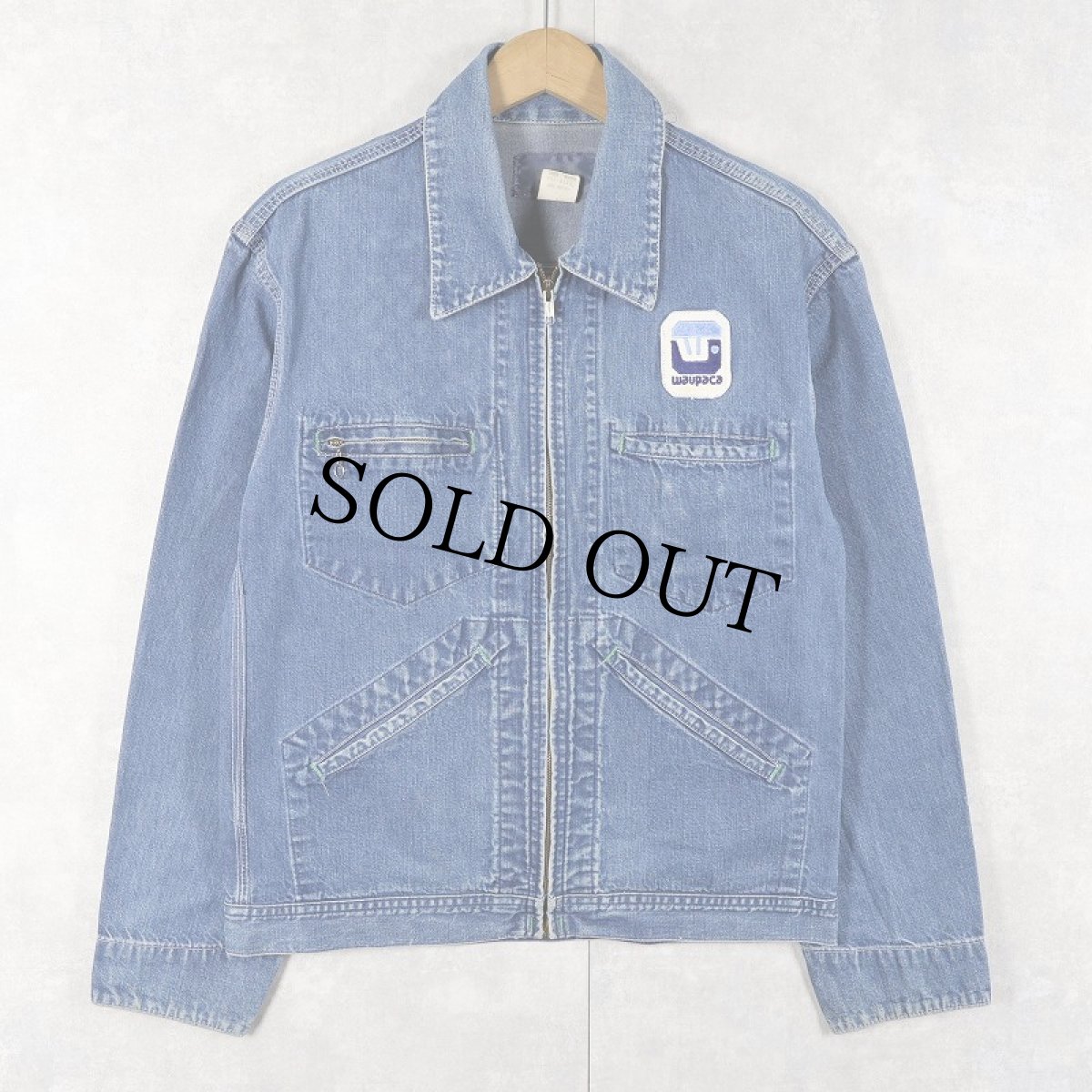 画像1: 70's OSH KOSH USA製 ワッペン付き デニムジップジャケット SIZE40 (1)