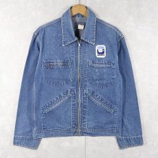 画像1: 70's OSH KOSH USA製 ワッペン付き デニムジップジャケット SIZE40 (1)